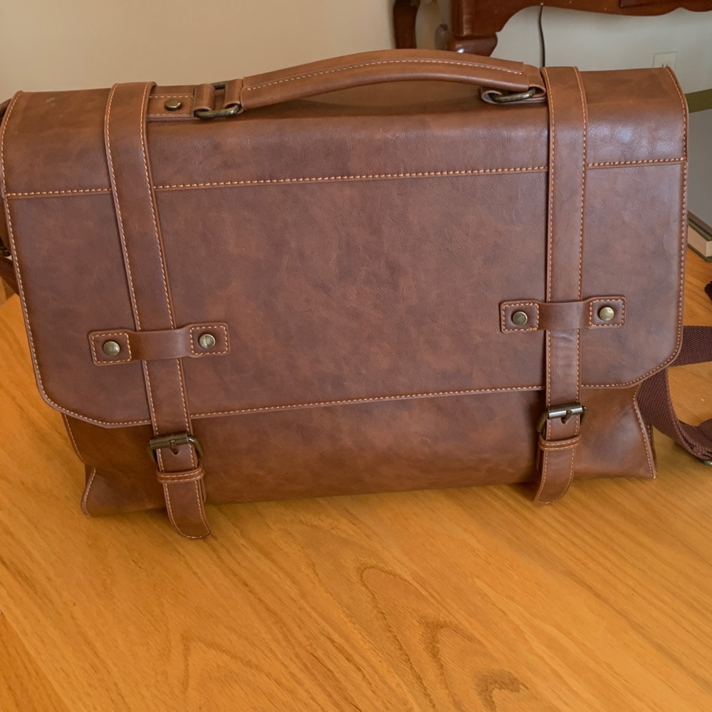 Tan Leather Briefcase for Men